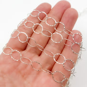 Silver Hammered Round Link Chain